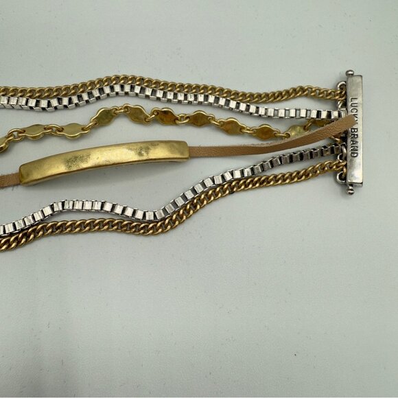Lucky Brand Lucky Layers Boho Magnetic Cuff Bracelet in Earthtone 7in - Picture 10 of 15